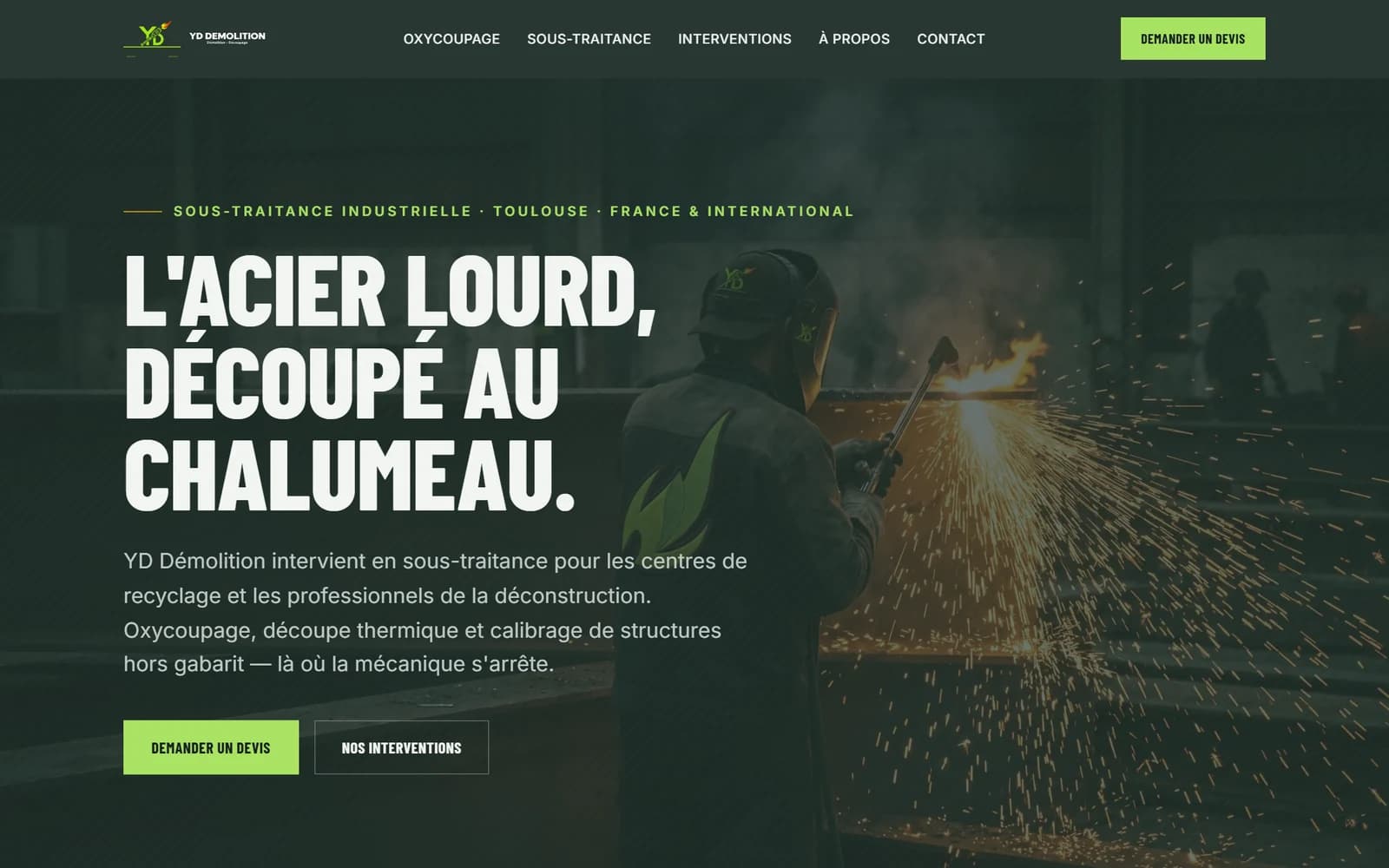 Capture du projet YD Démolition