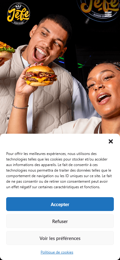 Capture mobile du projet Jefe Burger